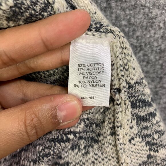 NWT J. Jill Oatmeal HM Womens Floral Knit Cardigan Jacket Beige & Gray M Petite - Picture 12 of 14
